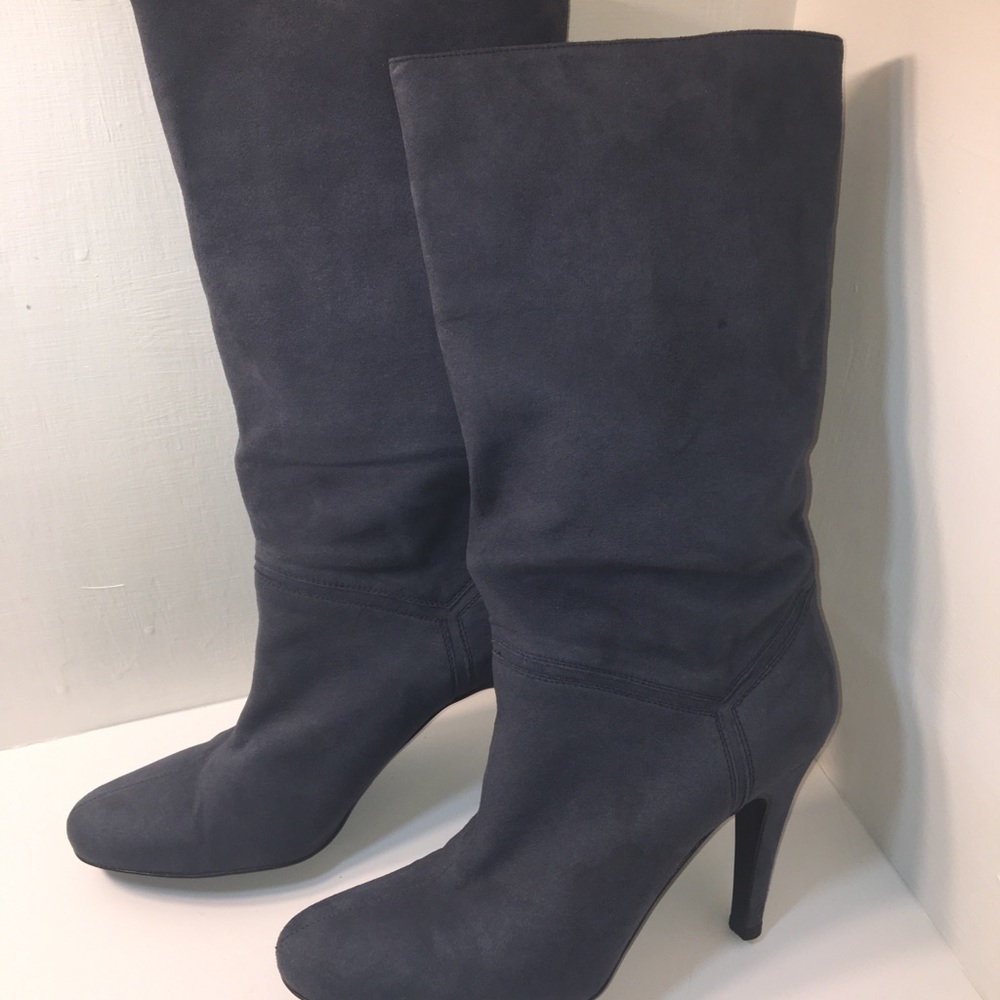 Stella McCartney mid-calf  Blue Vegan Suede Boots